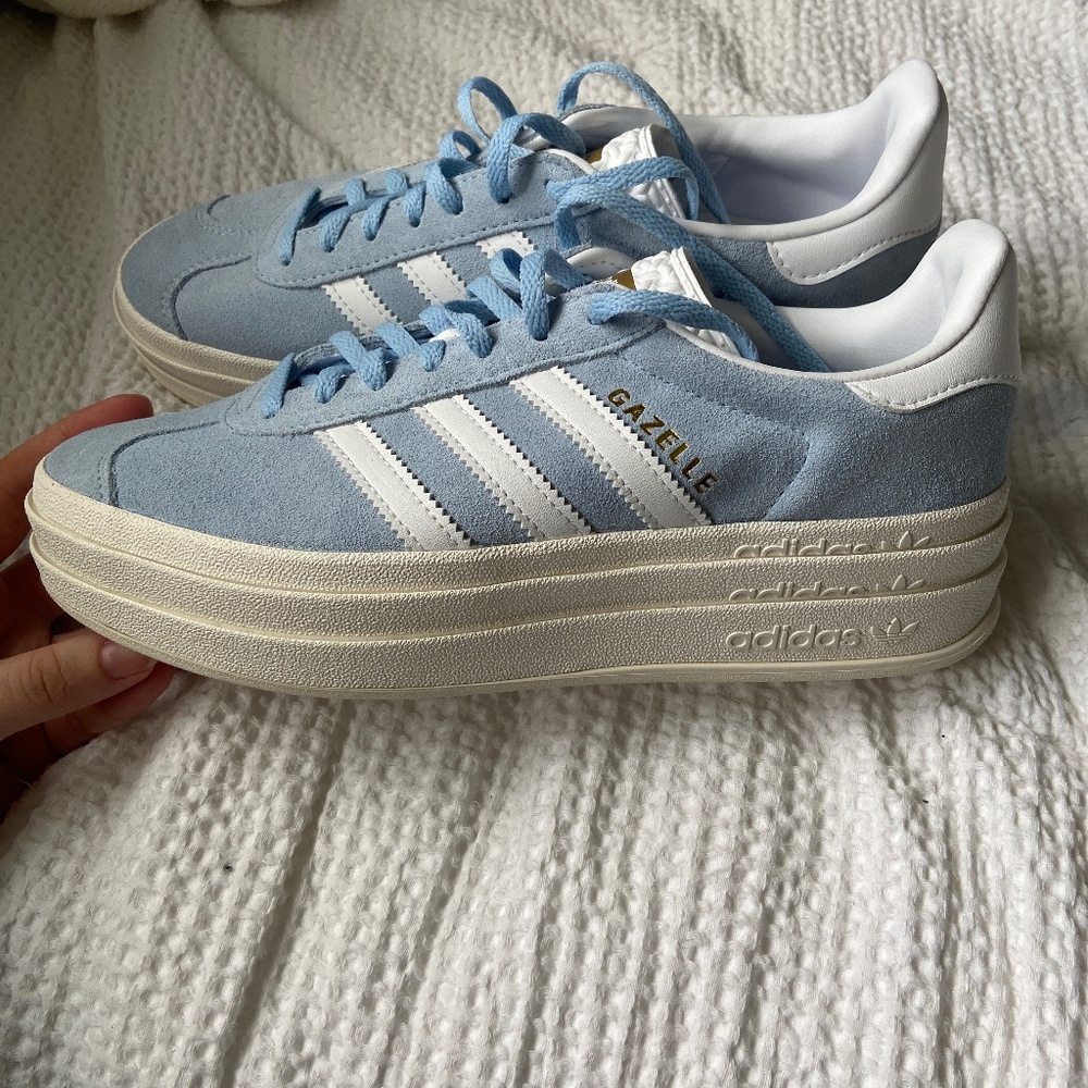 adidas Gazelle Blue and White Sneakers